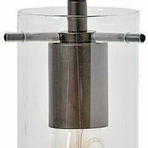 New in Box Hamilton Hills Modern Clear Glass Pendant Light Black Finish HH1267-L